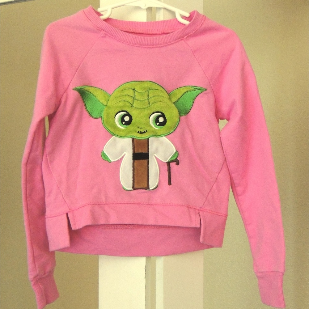 Yoda Pink Hi-Low Sweater